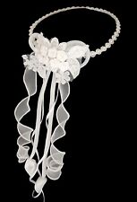 Haarschmuck Haarreif Kopfschmuck Haarkranz weiß zum Kommunionkleid Kleid neu