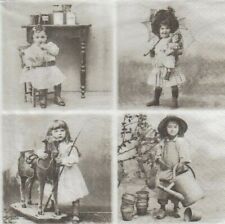 3 Servietten ~  Vier Romantische Mädchen Nostalgie Sagen Vintage Design