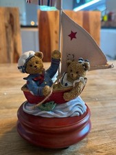 Spieluhr Symphony mit Reuge Bären Paar im Schiff NEU OVP Top 21 x 13 cm