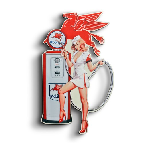 Blechschild mobil gas girl - blechschild,