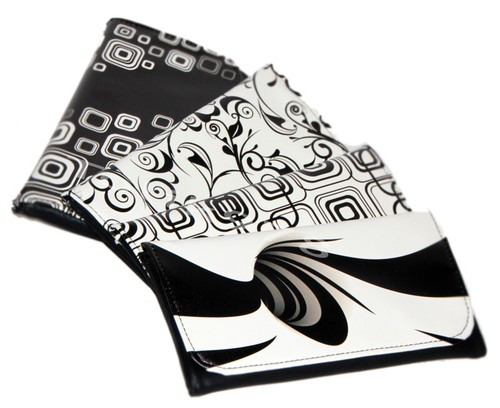 Tabaktasche black white - tabaktasche, black/white
