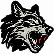 RÜCKENPATCH Odin Wolf Rücken Aufnäher Patch Biker MC Kutte Blut Tropfen 25x24cm
