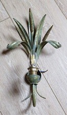Florentiner Wandlampe- Florales Ährenmotiv-42x23x14-grün patiniert-2 auf Lager
