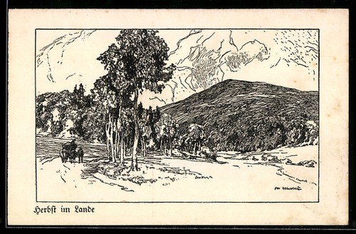 Künstler ubbelohde herbst - künstler-ak,