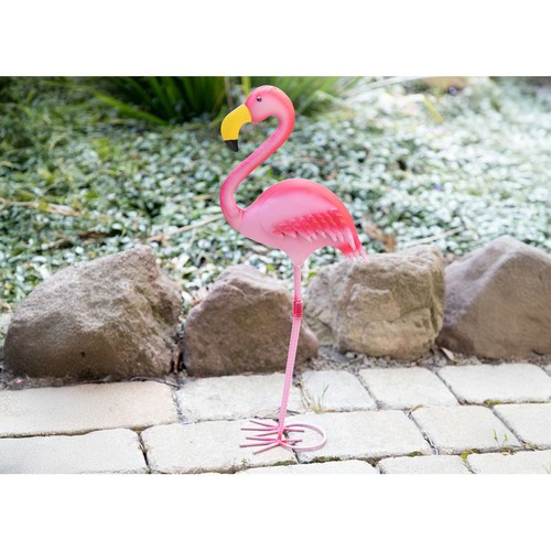 Metall flamingo dekofigur - metall,