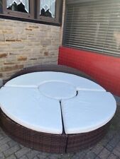 Sonneninsel, Liege 4- teilig mit beige farbenen Auflagen ohne Dach