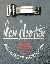 Original Alain Silberstein Edelstahl - Faltschließe  / neu  12 mm
