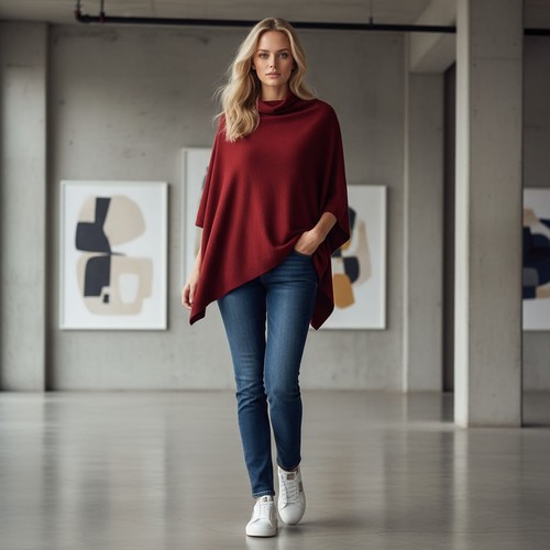 100 cashmere poncho - poncho, cape
