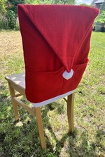 4 xWeihnachtsmütze, Nikolausmütze,  Stuhlhusse mit 2 Taschen, Deko, 4 Stück