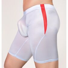 DE Herren Oily Glossy Compression Shorts Yoga Tight Bulge Pouch Boxer Unterhose