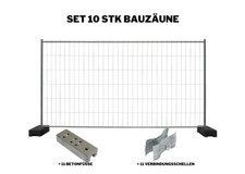 10 Stk Bauzaun +  Betonfuß