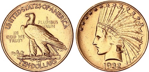 Usa dollar gold 1932 indian - 10,