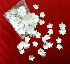 Weihnachten Deko Streuteile Blätter silber Advent Tischdeko Herbst Halloween