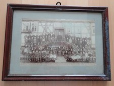 4 Fotorahmen mit Schulklassen Trachten MARBURG er Land LEIDENHOFEN ca. 1890-1900