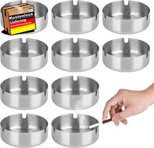 Edelstahl Aschenbecher Set 10