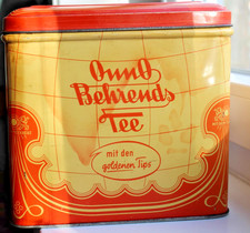 alt groß 21cm Blechdose Onno Behrends Tee Java Ceylon Assam seit 1887 Tante Emma