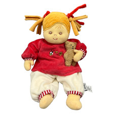 Sterntaler Spielpuppe Mädchen Magdalena Plüsch Rassel 30cm Rot Pullover Teddy