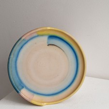 Hildegard Delius Rheinsberg Teller Keramik handbemalt Monogramm um 1930 matt