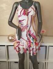 Kleid Sommerkleid Minikleid Trägerkleid Strandkleid weiß gemustert Gr. S