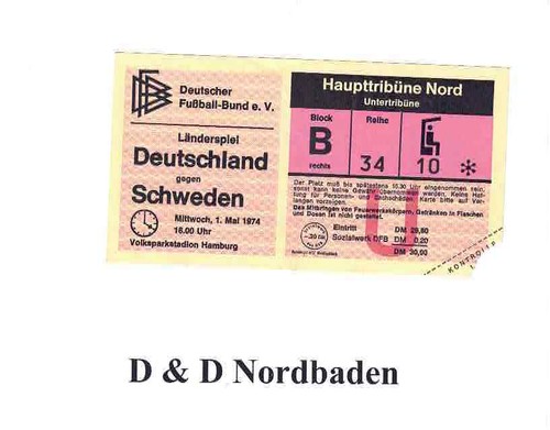 Ticket eintrittskarte 1974 - ticket, /