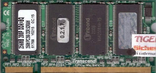 Transcend 2100 256mb - pc-2100, ddr1