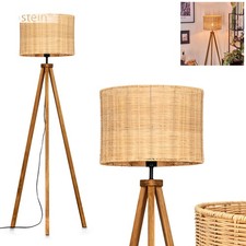 HOFSTEIN Dello Stehlampe aus Holz/Korbgeflecht/Rattan in Naturfarben Stehleuchte