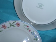 TCM Tchibo! 1 (von 5) Kuchenteller Blumen + blauer Rand,  passt zu Mariposa :-)