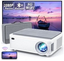 WISELAZER Beamer Full HD(Mit Tasche), Beamer 4K Native 1080P LED Heimkino N 1657