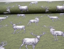 Dekostoff mit Hirschen Stoff