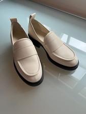 Aeyde Ruth Loafers Mokkasins Creme Chunky 37,5 Profilsohle schwarz