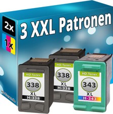 3 DRUCKER PATRONEN für HP 338