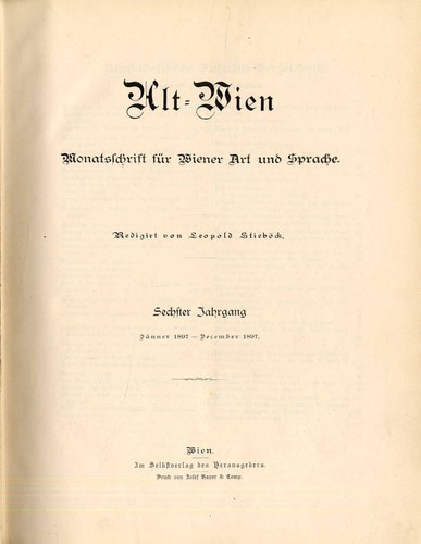 1897 stieböck alt wien - 1897, alt-wien