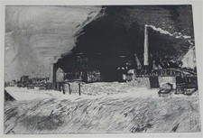 Wolfgang Werkmeister Industriehimmel 1970-80 Radierung Originaldruck