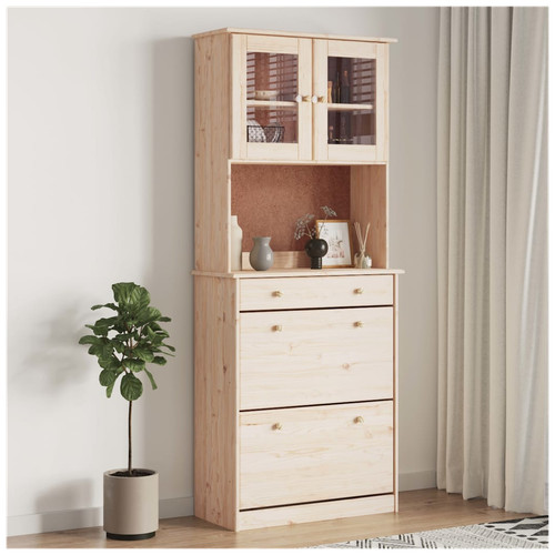 Highboard vitrine massiv - highboard,