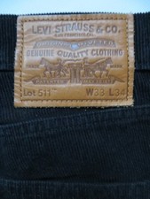 Levi's 511 Herren Cord Jeans Hose W 33 /L 34, Schwarze Vintage Cordhose ! KULT !