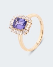 Ring 585 Gelbgold Tansanit AAA