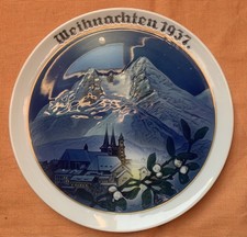 Alte Weihnachtsteller 1937, Wandteller  von Rosenthal, Motiv: Berchtesgaden 