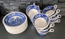 12x Teetasse 2tlg. Tower Blue Spode Copeland England Kaffeetasse Vintage 