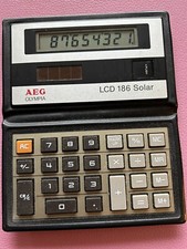 Sehr seltener Vintage AEG Olympia LCD 186 Solar Taschenrechner - klappbar