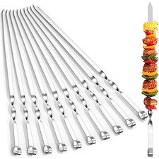 ZMC Schaschlikspieße 55cm Edelstahl – Grillspieße 1cm breit | rostfrei stabil