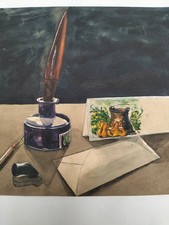 ORIGINAL Unikat Aquarell Stillleben