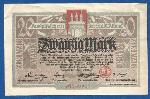 140 notgeld stadt altona 20 - stadt,