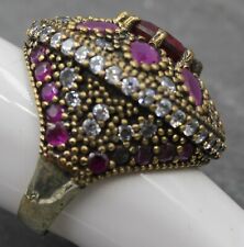 1001 Damenring Silberring 925 Sterling Silber Statement Synth Rubin Zirkonia G53