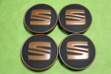 4 Nabenabdeckungen/Radkappen für Alufelgen Seat in braun