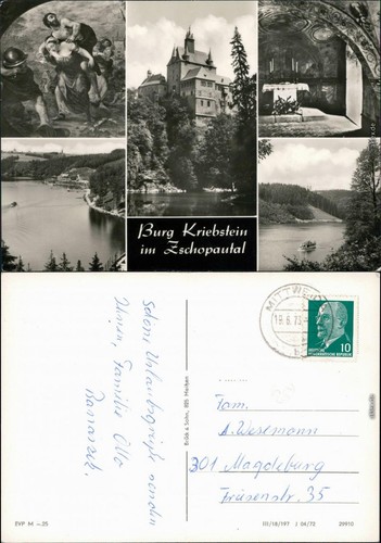 Ansichtskarte kriebstein burg - ansichtskarte,