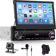 Bluetooth 1 Din 7" Autoradio Touchscreen Bildschirm IPS Radio FM USB AUX +Kamera