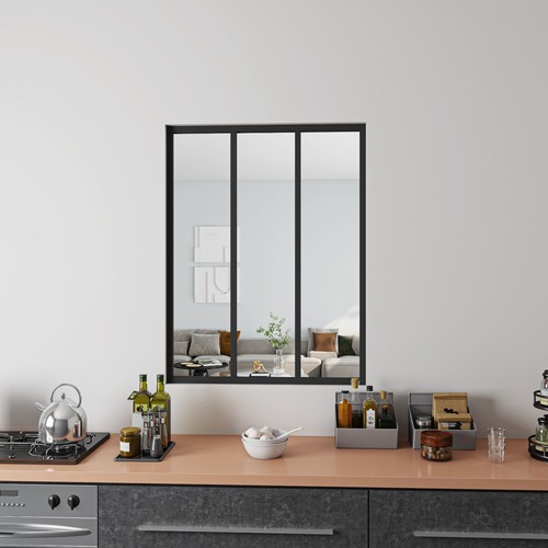 Schwarz aluminium 93x108cm - aluminium,