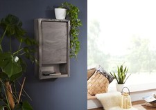 Echtholz Hängeschrank massiv Wandschrank echte Baumkante Wandregal freischwebend