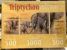 Puzzle Elefantenfamilie -2000 Teile - Triptychon Edition - Neu OVP ungeöffnet