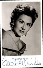 Ak Schauspielerin Hertha Feiler, Portrait, Autogramm, Ohrringe - 10889334
